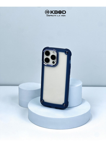 Kbod Funda Protectora Iron Case Soft Para Iphone Y Samsung Azul Iphone 15 Pro