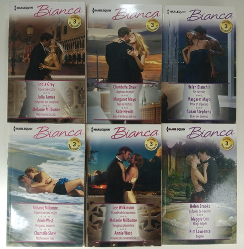 Lote X 6 Novelas Romanticas Bianca 3 En 1