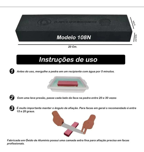 Pedra Afiar Dupla Face N108 Carborundum 8 G120/320