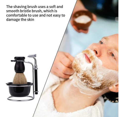 Barbería Set De Barba Hisopo Navaja Navajin Para Afeitar
