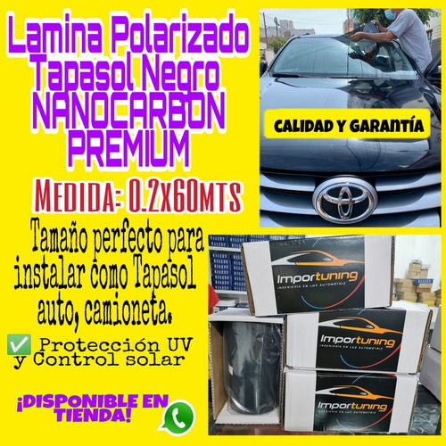 Tapasol Polarizado Nanocarbón Premium - Protección Irr Y Uv