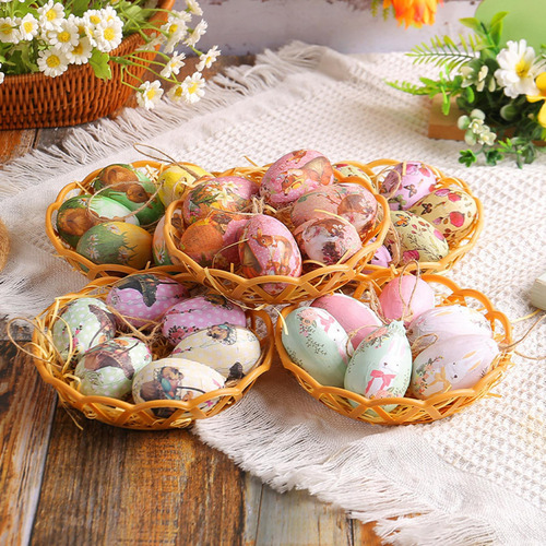 6x Decoraciones De Huevos De Pascua Decoración Estampado De