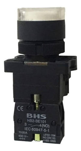 Botão 22mm Hb2-ew3161 Luminado Branco 1na Plástico Lâmpada B 220v