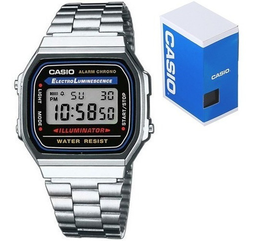 Reloj Casio Retro Vintage A168 Plata Original Envío Gratis