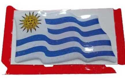 Calco Resinado Sticker Bandera Uruguay Flam. 70 X 45 Mm 