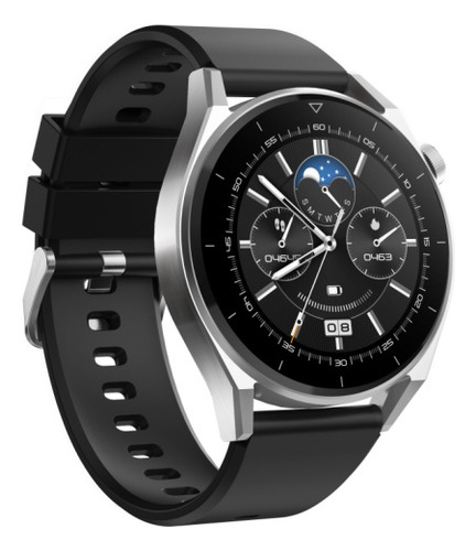 Relógio Smartwatch S38 49mm Bluetooth Fere Android Ios Caixa Prateado Pulseira Preto Bisel Prateado Desenho Da Pulseira Oceano