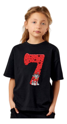 Playera Paw Patrol Marshall Número 7 Cachorros Serie Amigos