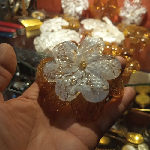 Par De Caireles Cristal Murano Flores Repuesto Vidrio Araña (Usado)
