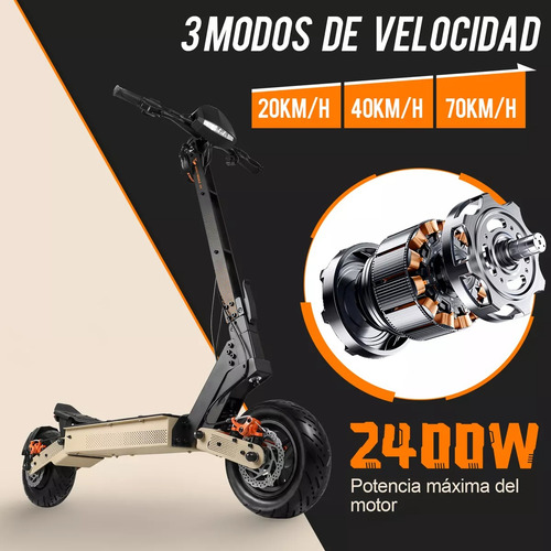 Scooter Eléctrico H4 Motor Potencia Máx. 2400w Honey Whale Naranja