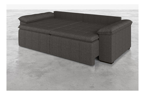 Sofá Cama Retrátil E Reclinável 4 Lugares 240cm Linho Com