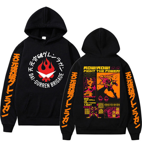 Axw Sudadera Con Capucha Unisex Tengen Toppa Gurren Lagann