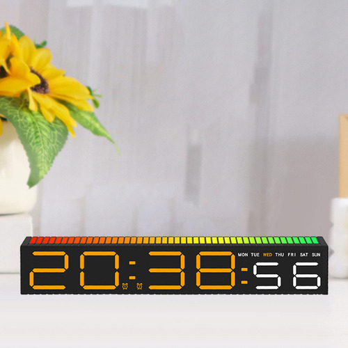 Reloj Digital Sensores De Sonido Dinámicos Amarillo Digital