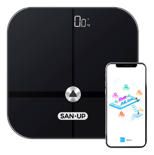 Balanza Digital Personal San Up Balanceiq-n Conexión Bluetooth + App - Color Negro