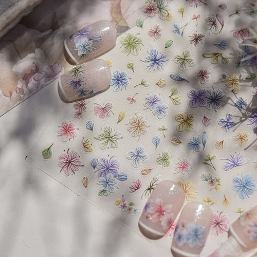 Adesivos De Arte De Unhas, Flores Silvestres De Primavera, D