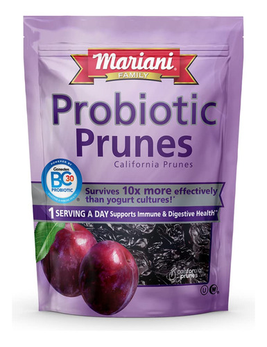 Mariani Probiotic Pitted Prunes, 7 Oz  Bolsa Resellable, Ci