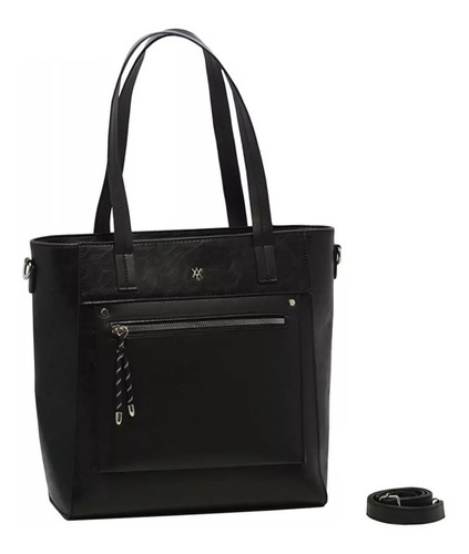 Imagen 7 de 7 de Carteras Importadas Simil Cuero Mujer Grandes Negras Amayra