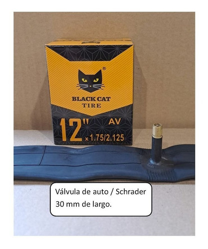 Imagen 2 de 7 de Camara Para Bicicletas Aro 12 Valvula De Auto / Schrader