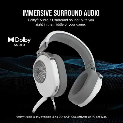 Auriculares Para Juegos Corsair Hs65 Surround White Con Soni