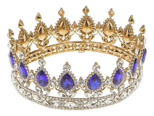 Tiaras De Diamantes De Imitación Rey Reina Corona Chapado En