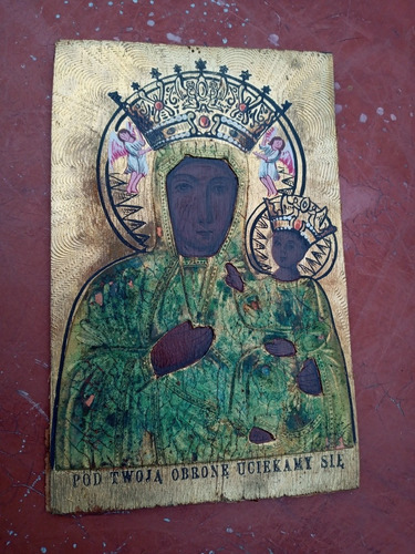 Pintura Religiosa Virgen Negra De Polonia Fines Siglo Xix (Usado)