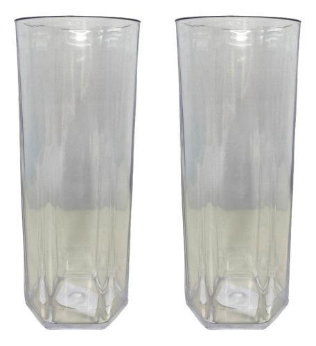 10 Copo Acrílico Long Drink Aniversário 350ml Transparente