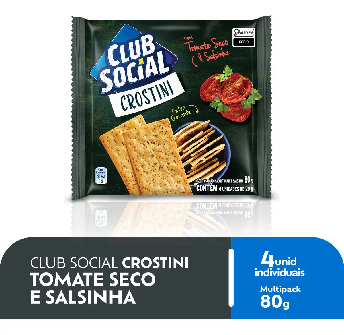 Biscoito Salgado Club Social Crostini tomate seco e salsinha 80g