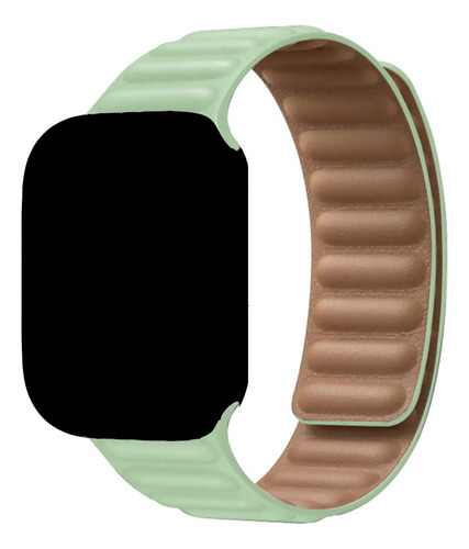 Correa de piel con lazo magnético para Apple Watch Series E Iwo, color verde