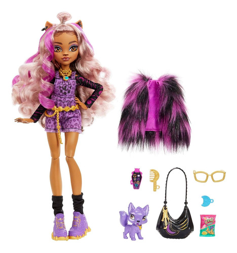 Monster High Doll, Clawdeen Wolf Con Accesorios Y Perro Masc