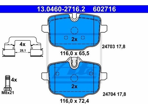 Balatas Traseras Bmw X5 Xdrive 25 D 2020 2.0 (f95) Ate