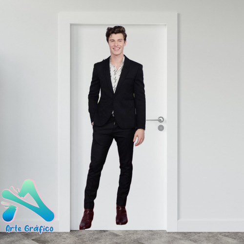 Vinilo Para Pared Puerta Tamaño Real Shawn Mendes