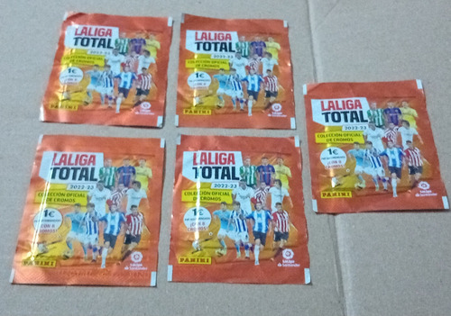 Lote De 5 Sobres Cerrados De Figuritas La Liga Total España La Liga Total 2022 /:23 (Usado)