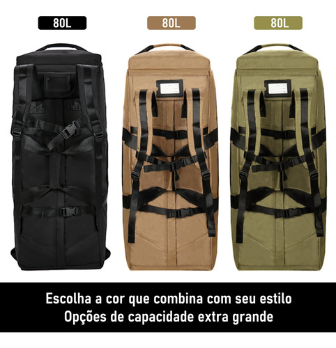 Mochila De Viagem Grande 80l Com Rodas Resistente Impermeáve