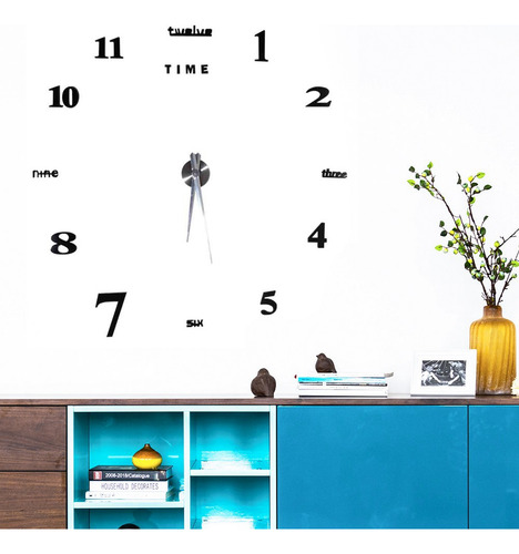 M Kit Reloj Pared Grande Bricolaje Modern Superficie Espejo