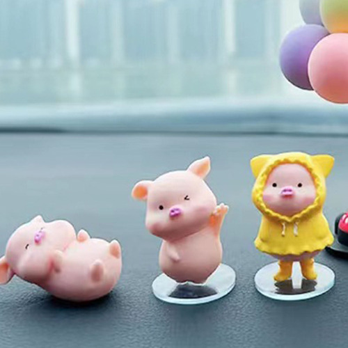 Adornos De Coche Con Forma De Cerdito, Base Viscosa, Decorac
