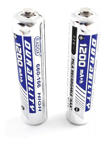 Imagen 1 de 2 de Baterias Aaa Recargables 1200mah Paquete De 2 660-680
