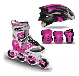 Combo Patines Canariam Bolt+ Casco Sonic + Kit C4 Canariam