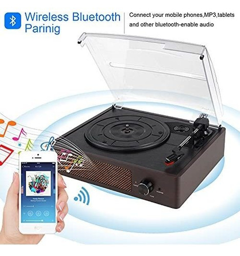 Tocadiscos De Vinilo Con Receptor Bluetooth Incorporado