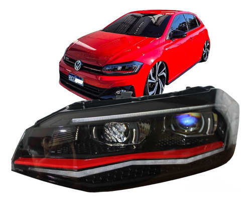 Par De Farol Polo Virtus Com Drl E Projetor Modelo Gts 