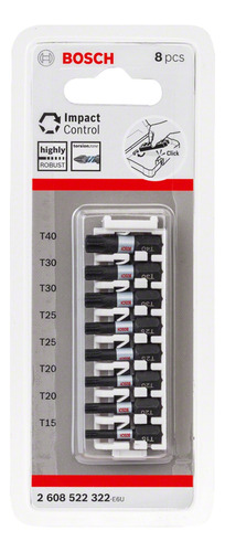 Kit De 8 Puntas Varias Medidas Torx X 25mm Bosch 2608522322