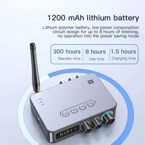 Transmisor Receptor De Audio Bluetooth 5.1 Con Aux Rca