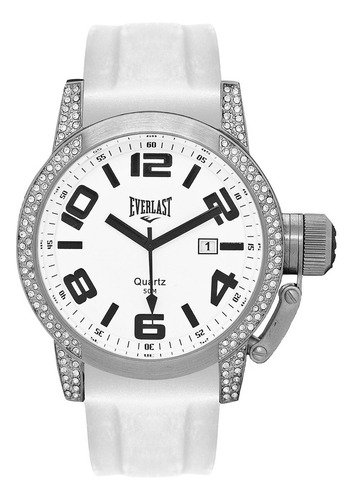 Relógio Feminino Everlast Branco A Prova D'água 50 M C