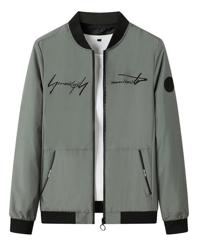 Chamarra Hombre Casual  Ligera Bomber Varsity Rompevientos