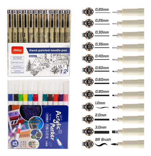 Estilografo Fineliner Manga Bosquej 12pz Vien Con12 Marcador