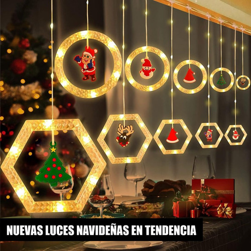 Extensión Cortina De Luces Navideñas Con Motivos