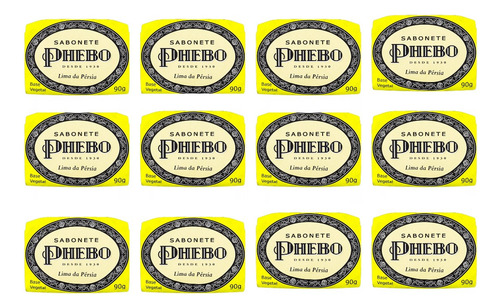 Kit 12 Sabão Em Barra Phebo - Vegetal Lima De Pérsia 90 G