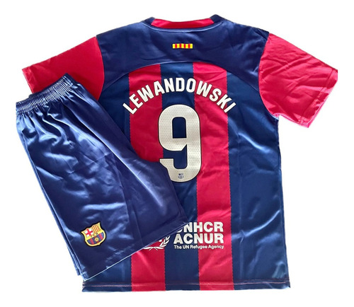 Polera Y Short De Fútbol Niño Fc Barcelona - Lewandowski 28
