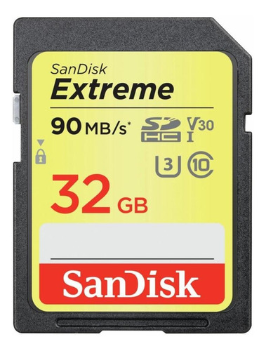 Imagen 1 de 3 de Memoria Flash Sandisk Extreme, 32gb Sdhc Uhs-i Clase 10