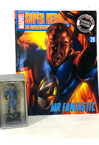 Eaglemoss Marvel Mr Fantastic #28 Plomo Importado + Revista