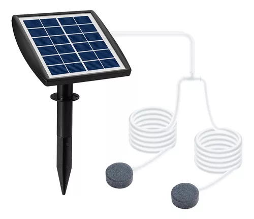 Kit bomba de aire oxígeno energía solar 5W/6V para acuario Oxigenador  aireador 2 modos de trabajo co Irfora