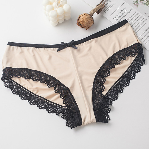 Bragas F Para Mujer Con Lazo De Encaje Fino, Seda Helada, De